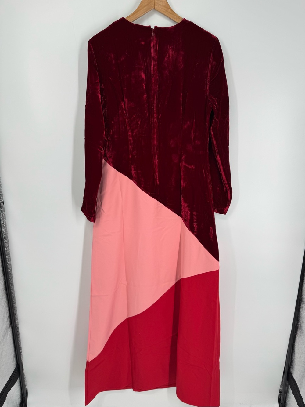 NWT Tuckernuck Colorblocked Tricolor Velvet Maxi Dress Size M - Picture 10 of 13